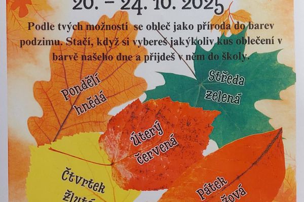 Týden v barvách podzimu v naší škole (20. - 24. 10. 2025)