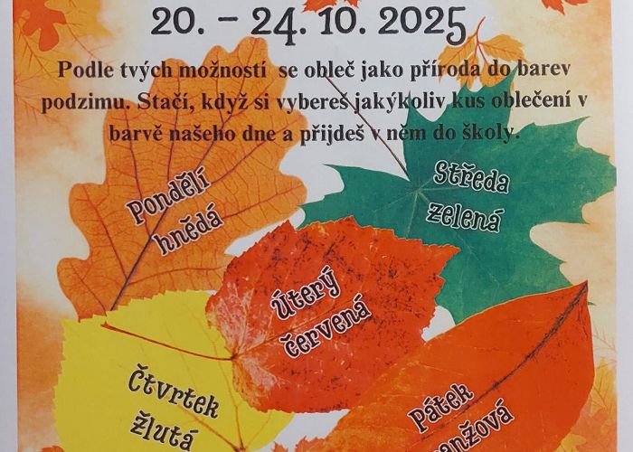 Týden v barvách podzimu v naší škole (20. - 24. 10. 2025)