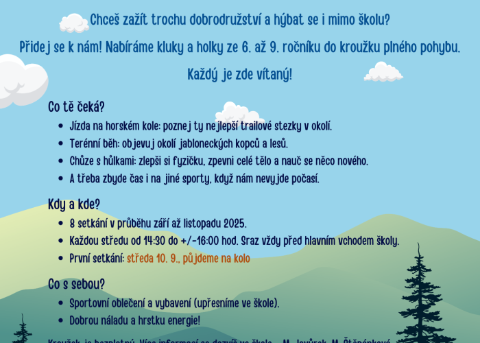 Sportovní kroužek pro 6. - 9. ročník